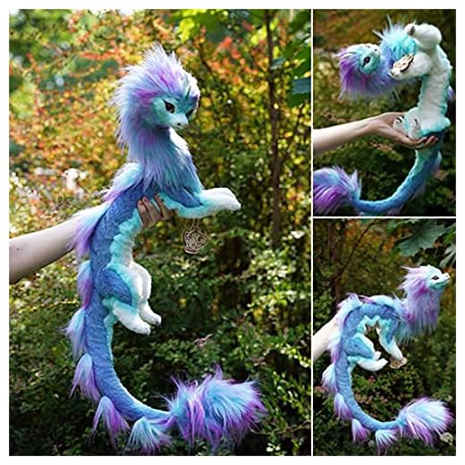 GONEBIN Dragon Plush Toy,19 Inch The Last Dragon Stuffed Animal Toy, Stuffed Animal Toy Gift,Cute Plush Blue Dragon Handmade Decor,Valentine's Day Christmas Birthday Gifts,Without Pendant