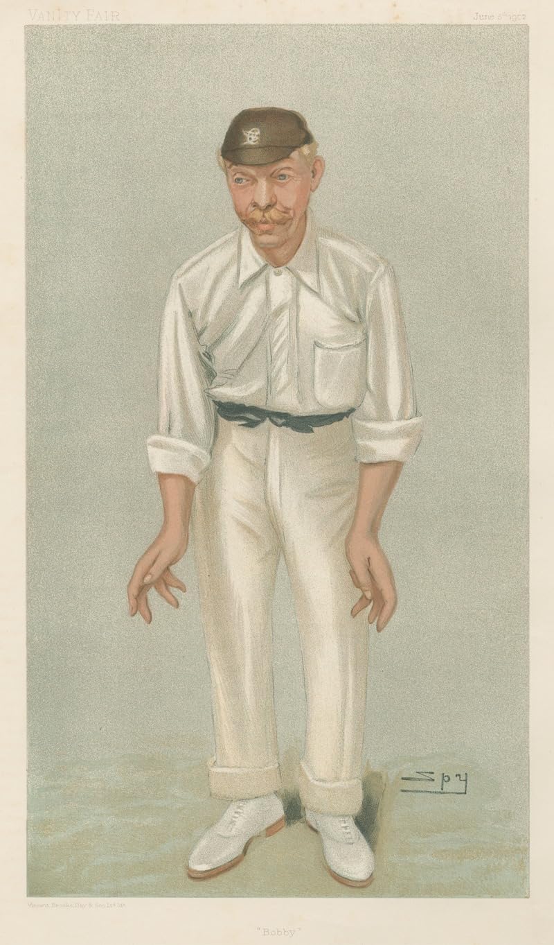Krykiet 'Bobby'. Robert Abel. 5 czerwca 1902 (1902) plakat wydruk autorstwa Leslie Matthew Ward (24 x 36)