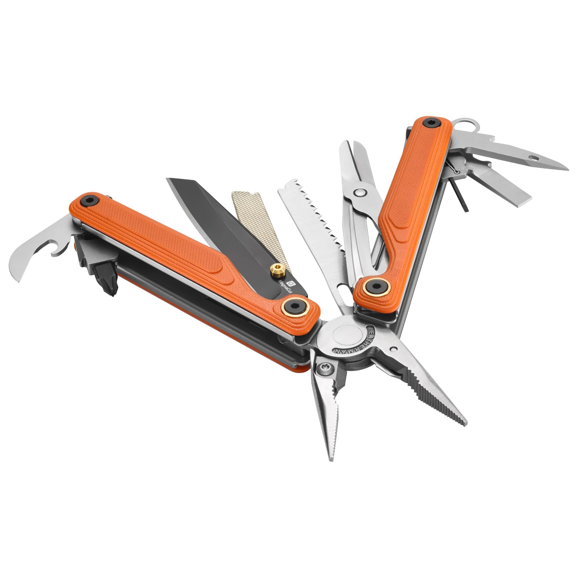 Leatherman Wave Alpha Outil Multifonction, Canyonland | 16-en-1 avec Lame MagnaCut, Ergonomie Améliorée, Plus Grands Ciseaux et Poignées avec Plaques en G10 à Texture Topographique