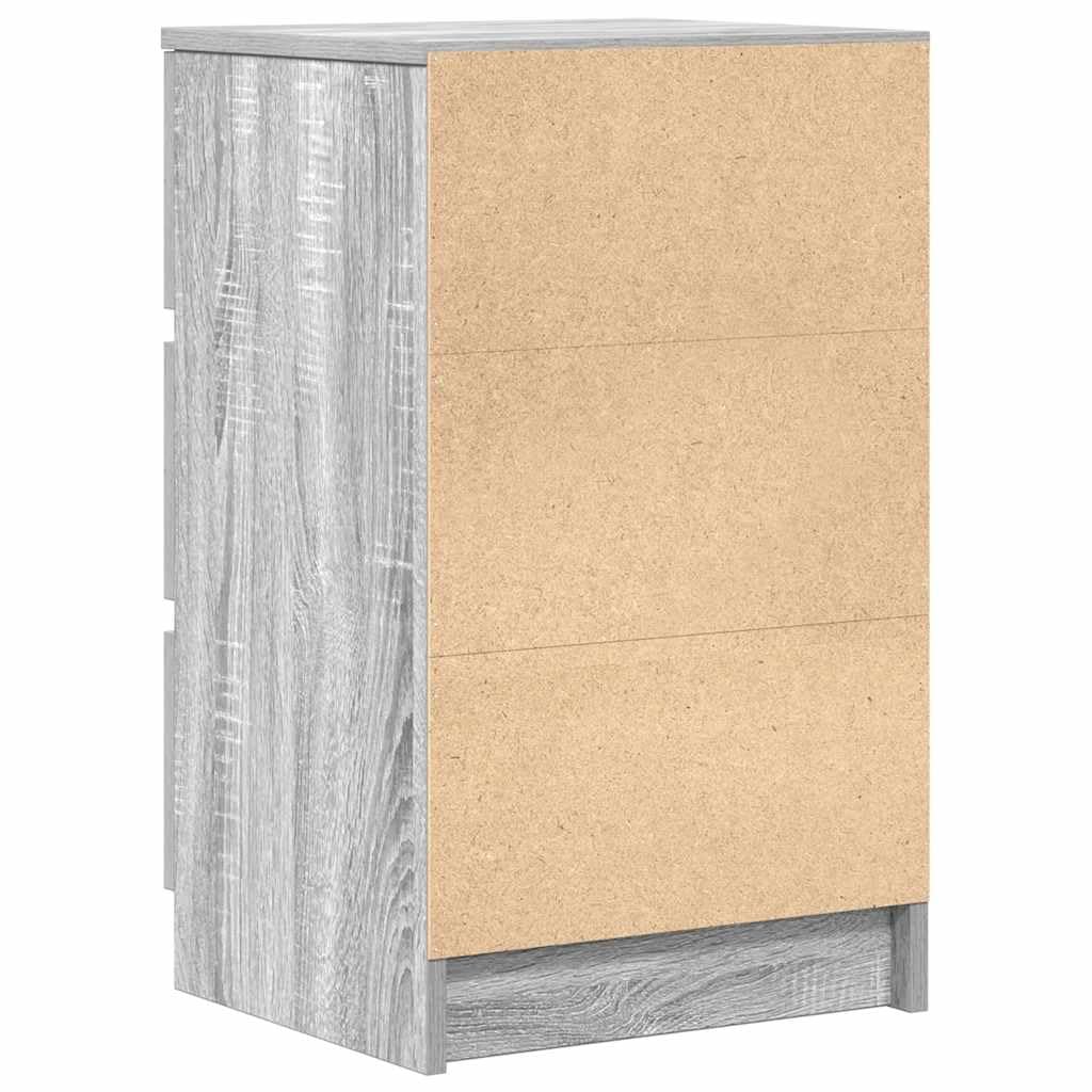 vidaXL Szafka nocna z 3 szufladami Szary Sonoma 39x35x65 cm