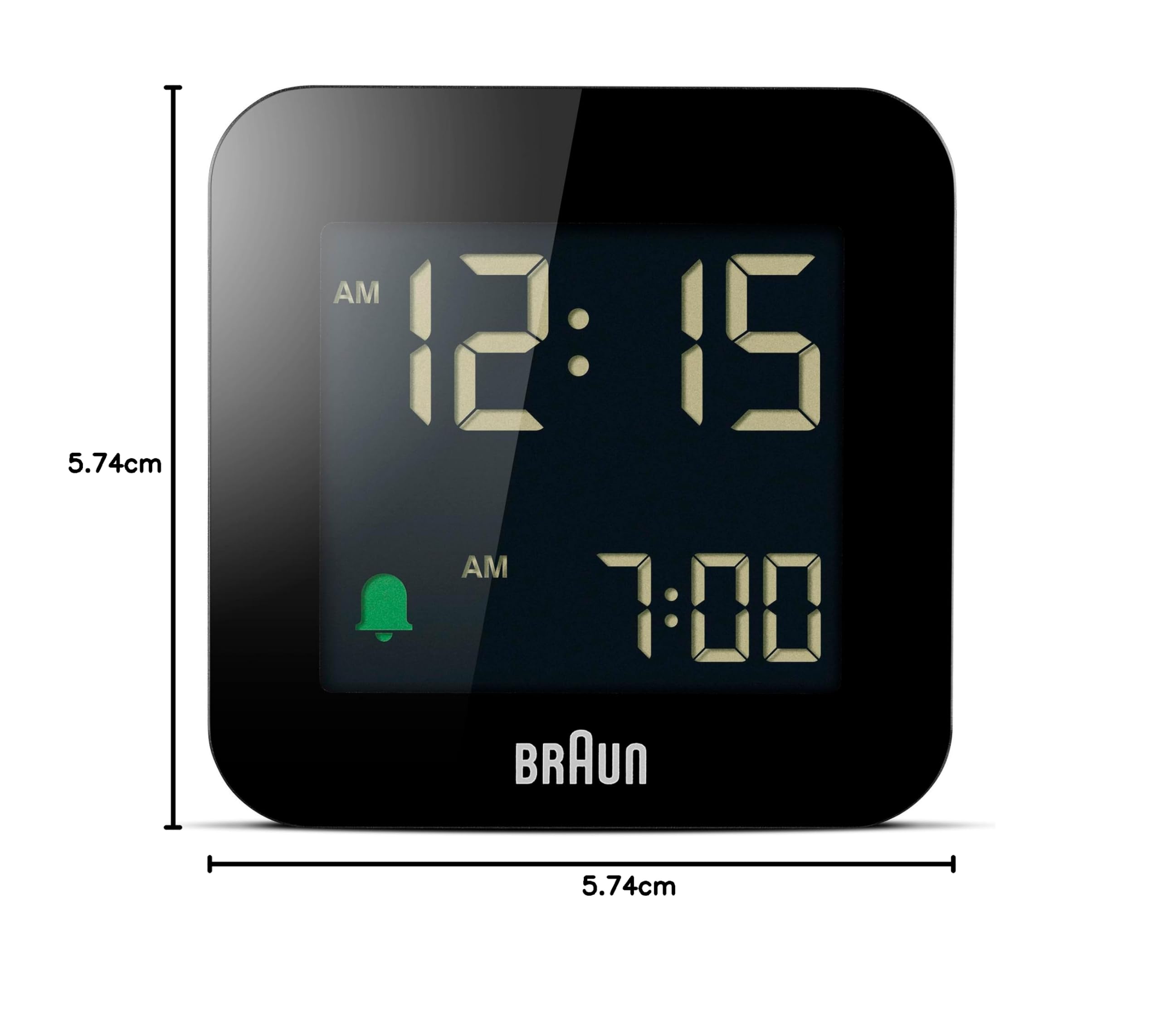 Braun Reloj Despertador Digital de Viaje con repetición, tamaño Compacto, Pantalla LCD Negativa, Ajuste rápido, Alarma de pitido Crescendo en Negro, Modelo BC08B (Paquete de 2)