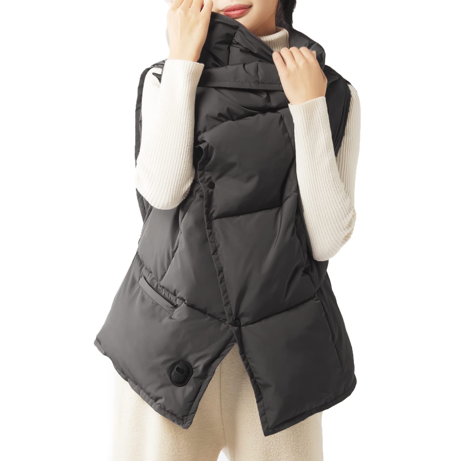 Cordless Heated Wearable Blanket with Battery Pack, Portable Multi-Purpose Travel Blanket with 3 Heating Levels for Camping, Picnic, Sport