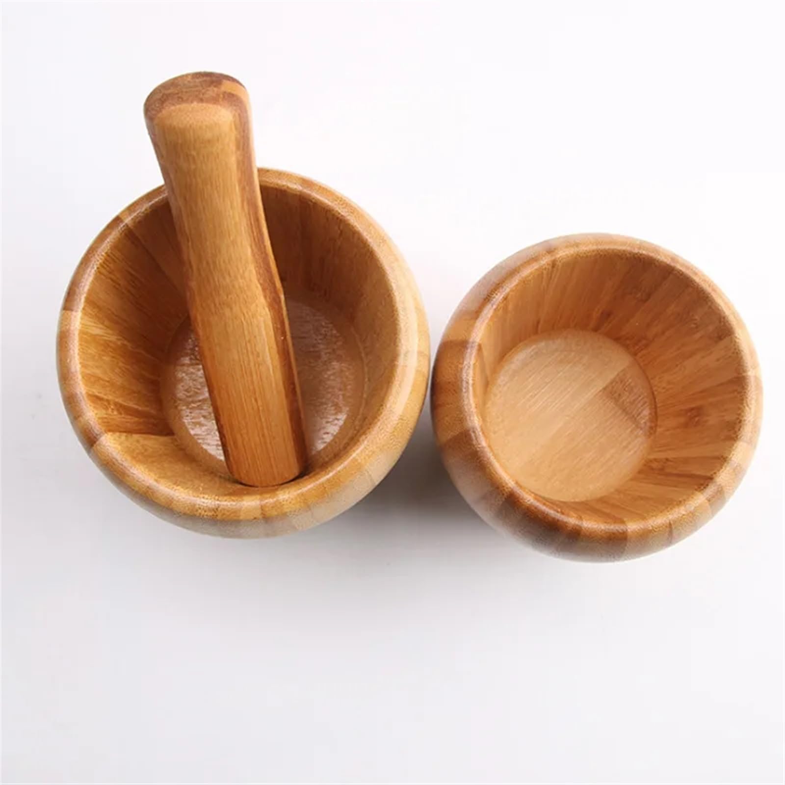 Stößel und Mörser Set Mühle Holz Set Knoblauch Topf Mahlbecher