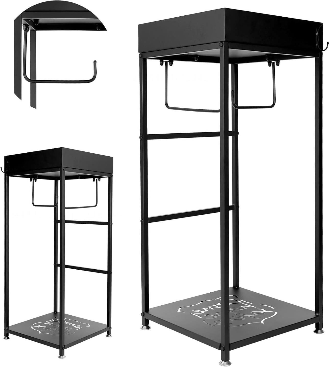 Police Hanger with 3 Durable Hooks, Free-Standing All Metal Frame Body Armor Stand, Black Powder-Coated Tactical Gear Stand, Perfect for Police & Security Professionals