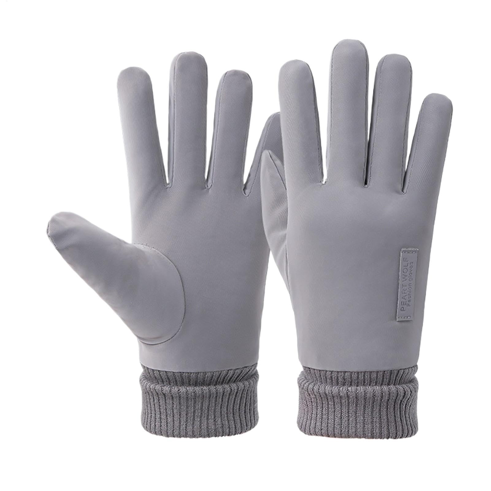 ZH1YFD Winter-Laufhandschuhe – wasserdichte Touchscreen-Handschuhe, wärmeisolierte Schneefäustlinge | rutschfeste, warme Fahrhandschuhe für kaltes Wetter, Winddichte, mit Fleece gefütterte Fäustlinge