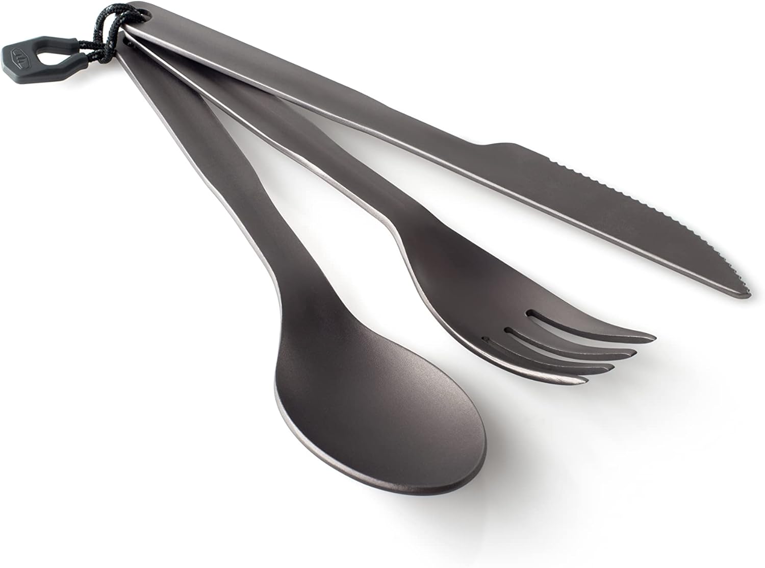 GSI Outdoors Halulite Ulralight 3 Piece Ring Cutlery, Spoon, Fork and Knife Set for Camping, Picnics, and Travel