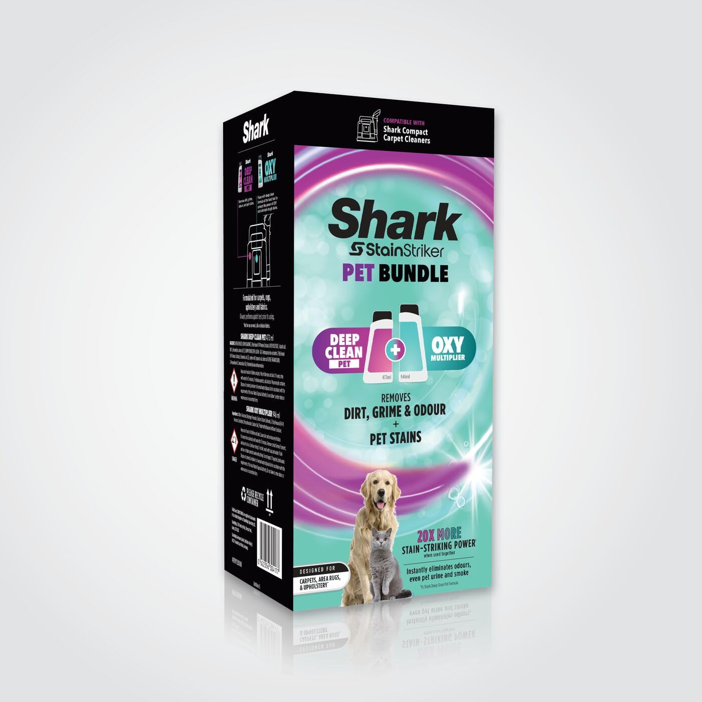 Shark 4970YY200UK StainStriker Formula Bundle Recharge multiplicateur Oxy 946 ml et solution d'extraction de tapis pour animal domestique 473 ml, 1,42 l