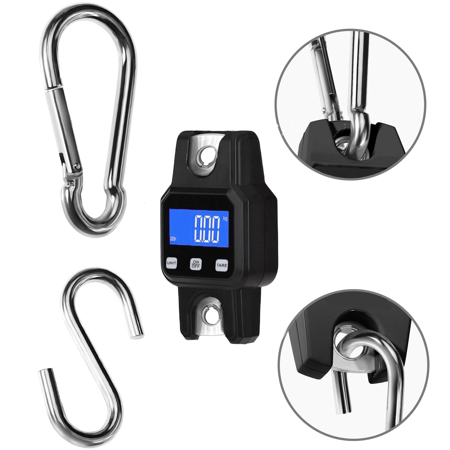 660 lbs/ 300kg Archery Bow Scale Hanging Handheld Scale Multifunctional Digital Tune Scale Peak Weight/Hold Weight for Recurve/Compound Bow (Black)