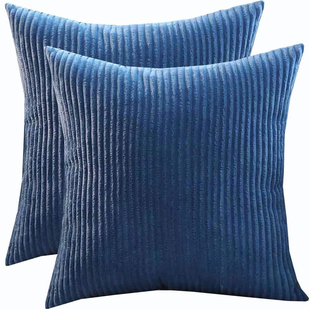 Super King Size Pillow Cases 80x80 70x70 Cm, Set Of 2 Square Extra Large Cushion Covers,Soft Pillow Covers With Invisible Zipper Decorative Pillowcases For Sofa Couch(Treasure Blue,60x60 cm)