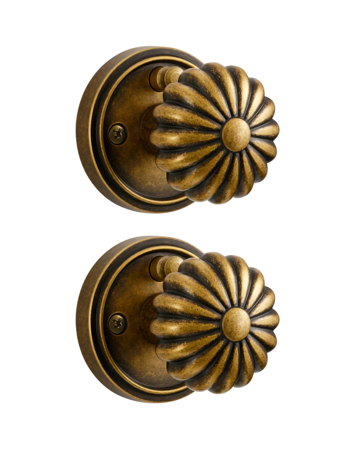 Antique Brass Door Knobs - Retro Privacy Handle -14