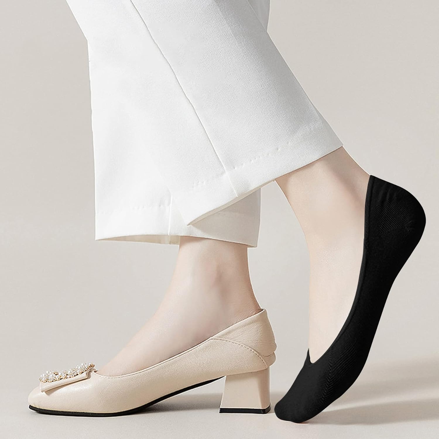 YouGa Invisible Socks Women - 3/6 Pairs No Show Ladies Non Slip Ankle Cotton Socks for Sneaker Loafers 4 617+kh3Qr6L. AC SL1500