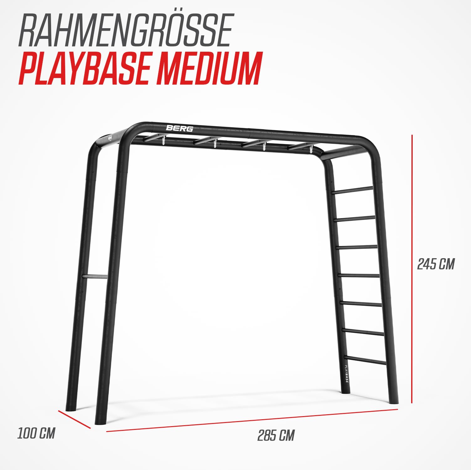 BERG PlayBase Medium Active Set Schaukel | Kompaktes modulares Klettergerüst & Outdoor Fitness-Set | Wetterfestes Garten-Spielgerät für Kinder