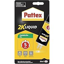 Pattex Power Epoxy Saldatutto Mix 5 minuti, forte Colla epossidica bicomponente, Colla bicomponente per plastica a elevata tenuta finale, Adesivo multiuso multimateriale, trasparente, 1x28g