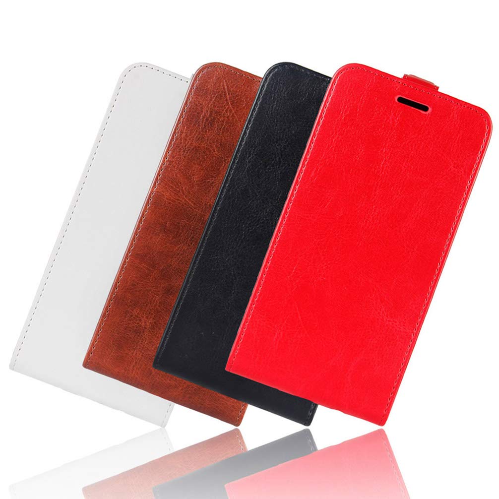 Sinyunron Cover Compatibile con Honor 8X Custodia in Pelle PU,Flip Caso Fibbia Magnetica Cellulare Case a Libro,Elegante Portafoglio Stile Business, Rosso