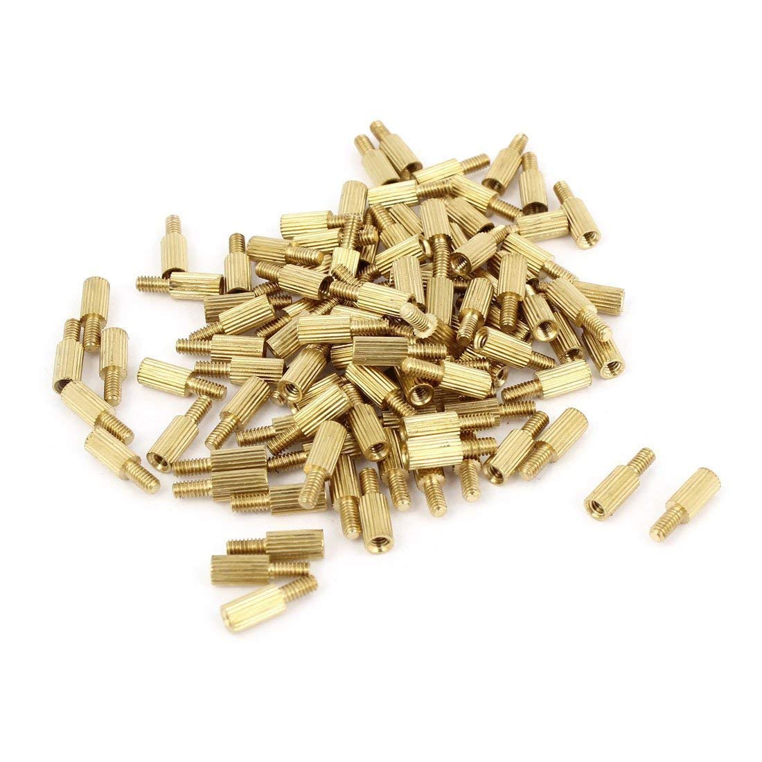 KTM Healthcare® Male to Female Threaded PCB Board Brass Pillars Standoff M2x6mm 100Pcs-image-1
