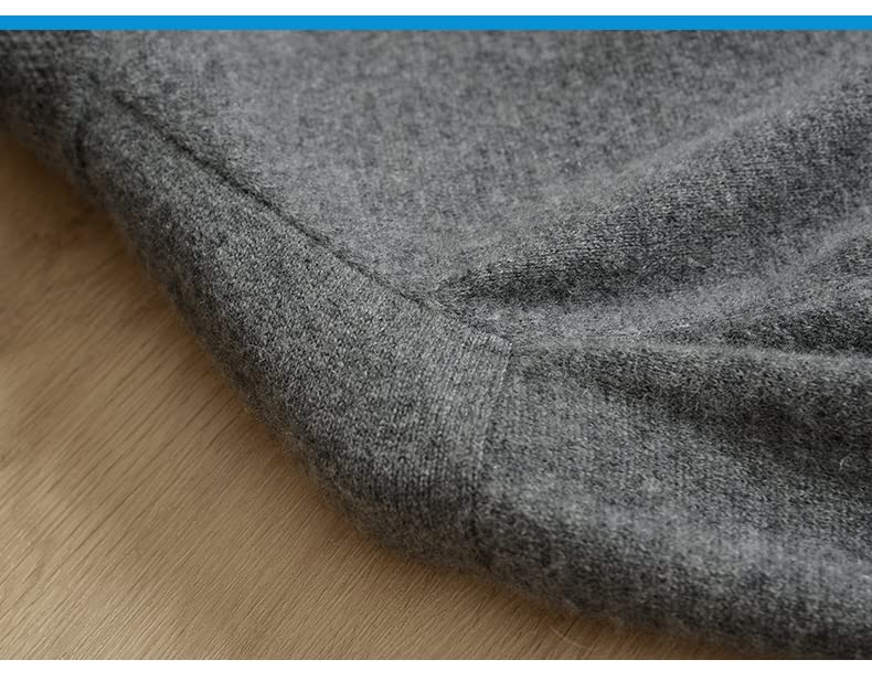 Alloaone Men Winter 100% Solid Lapel Bottoming Long-Sleeved Solid Color Business Middle-Aged Cashmere Sweater3