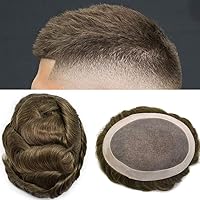Vista 19 de LYRICAL HAIR Toupee - Sistema de cabello de repuesto para hombre, monofilamento para hombre, postizo duradero con revestimiento de poliéster NPU