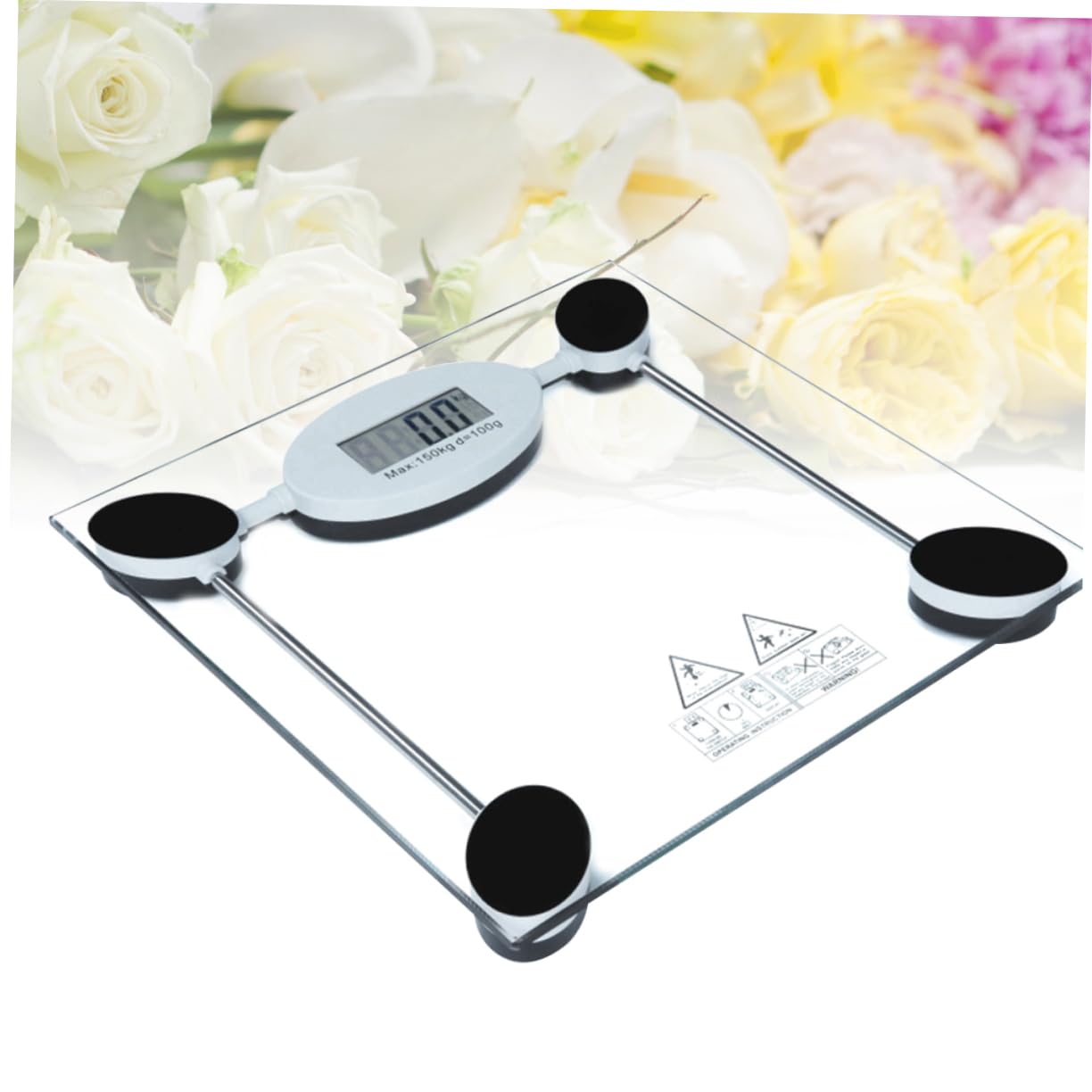 Bilancia Pesa Persone Digitale 28cm in Vetro Temperato | Capacità 150kg, Sensore Touch e Display Lcd, Batteria a Bottone Inclusa