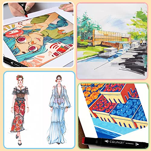 Colpart 80 Colors Alcohol Markers Dual Tip Art Markers For Kids Marker Pens For Adult Coloring Painting Supplies Perfect For Painting, Coloring, Sketching And Drawing #TOP3