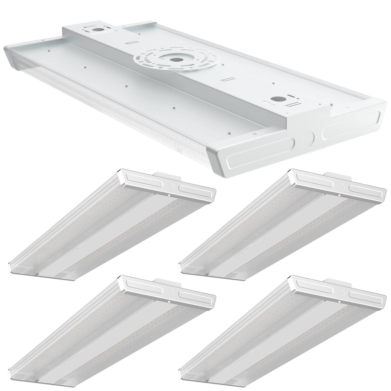 Lightdot 4FT LED High Bay Shop Light, ??????-???????? ????????????? ????????????????, ?? ?????????? ???????????????? ? 240W [Eqv.960W] 5000K Linear Hanging Light for Warehouse Diamond Diffusion-4Pack