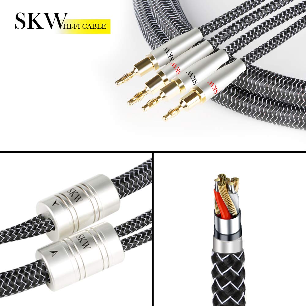SKW High End WG Series A Pair Speaker Cable with Convertible