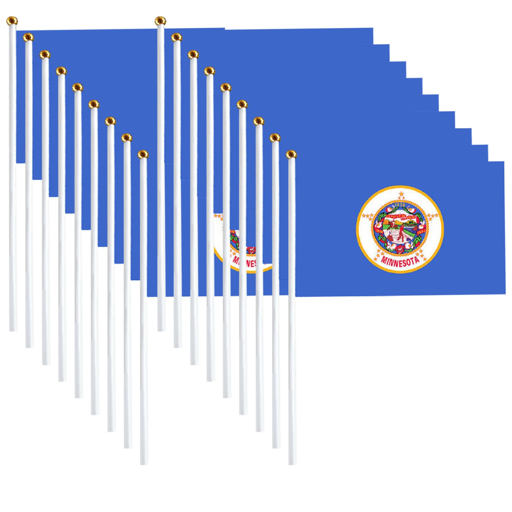 Bandera de Minnesota pack de 50 mini banderas listas para repartir en desfiles populares