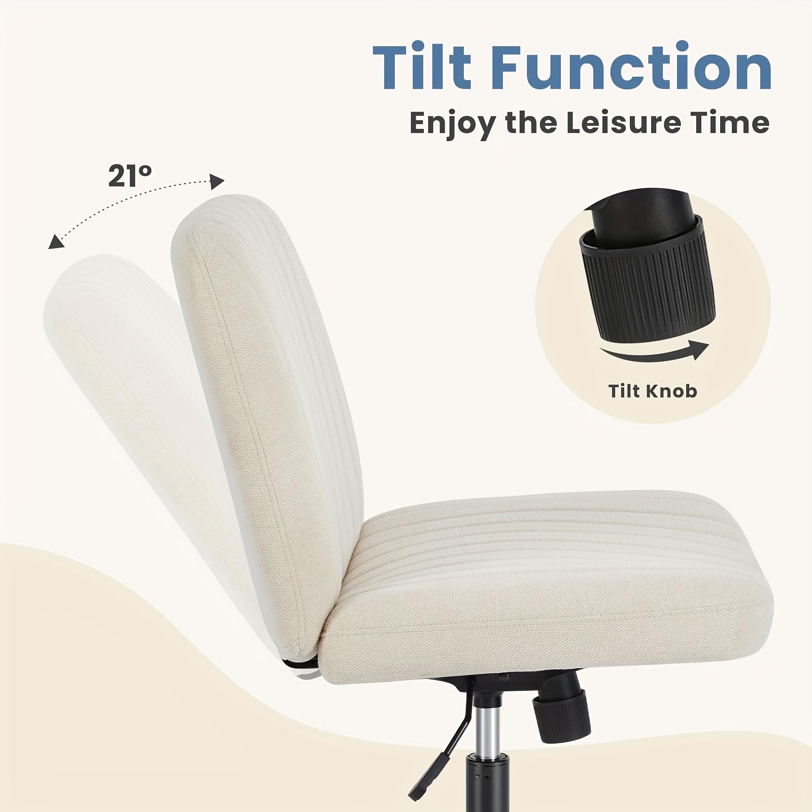 Sedia girevole – Sedia da scrivania regolabile senza braccioli in Sle incrociata per camera da letto Vani Makeup Stat Vsatile Crossback Seating Opt