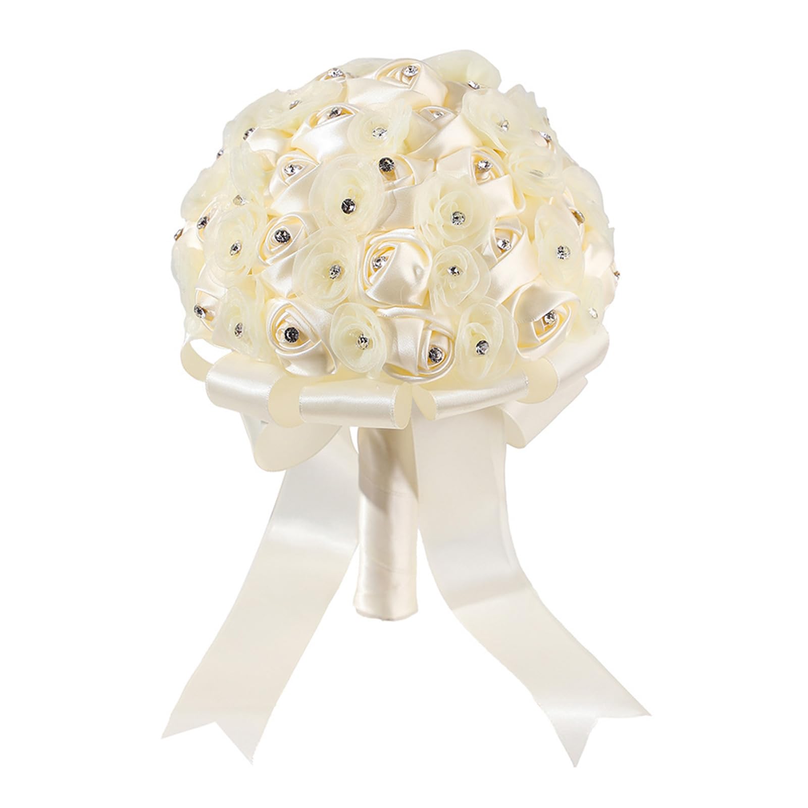 HDOYTXXM Bouquet for Bride Artificial Rose Flowers for Graceful Anniversary Celebration Wedding Photo Props Elegant Ribbon Wedding