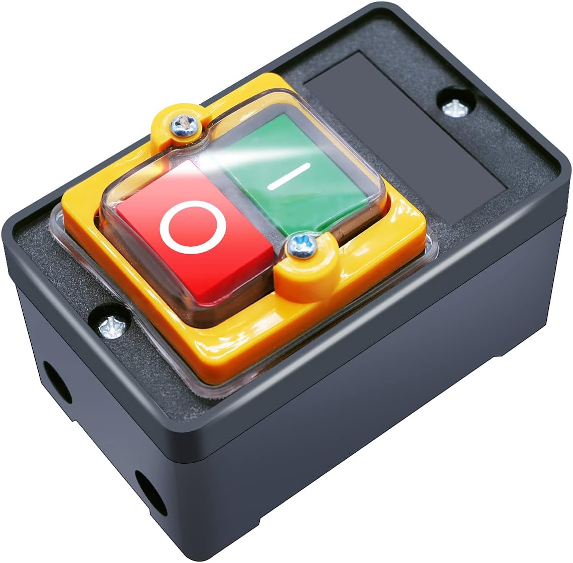 mxuteuk Waterproof Push Button Switch Motor On Off Switch Start Stop Switch Self Lock Mechanical Equipment Control Station 10A AC 220V/380V KAO-10KH