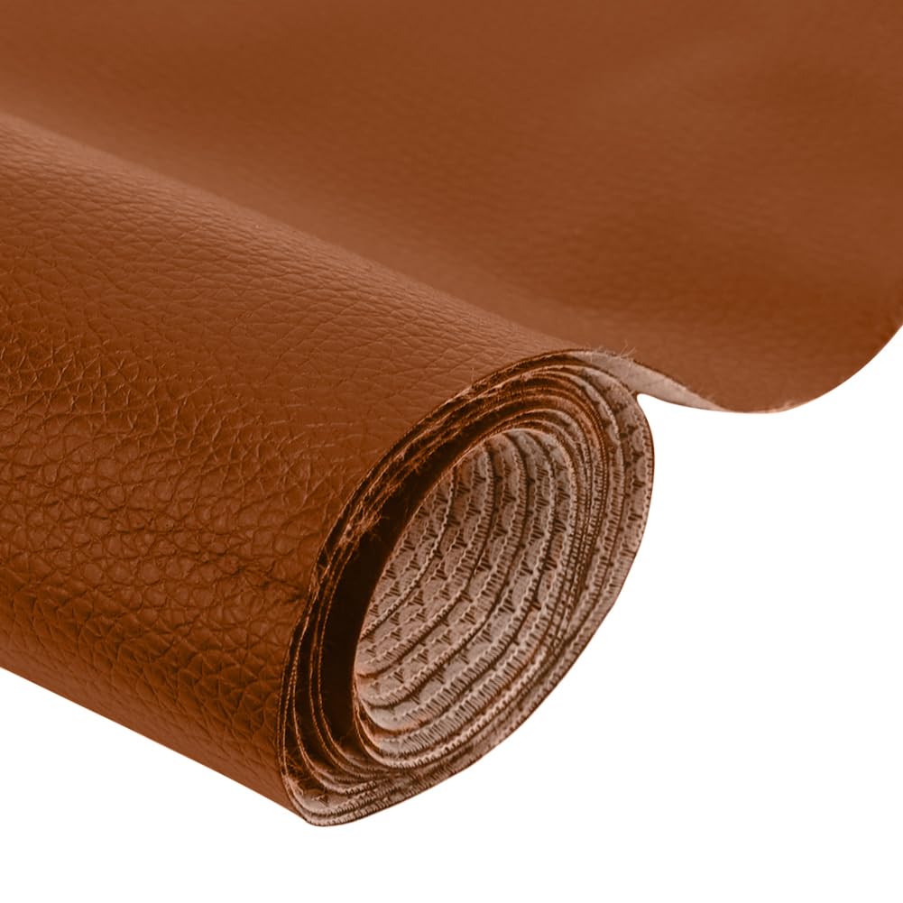 Tissu Pour Canapé En Cuir Véritable Xianyu - Cuir De Vache De 2 Mm D'Épaisseur - Marron Uni