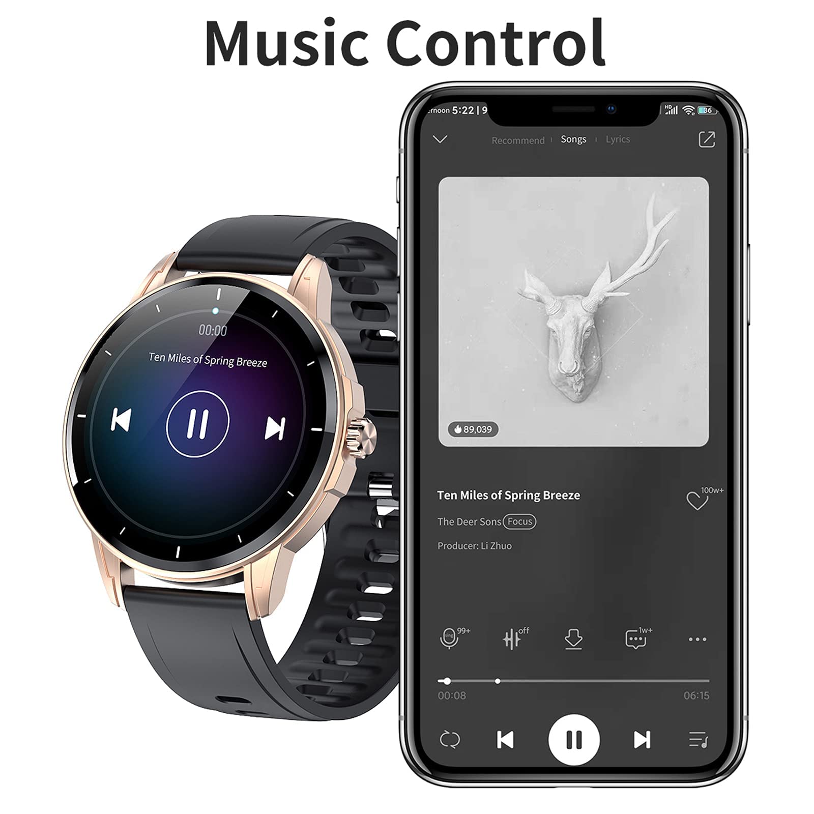Reloj inteligente para mujeres y hombres Fitness Tracker Relojes para Android/iOS con monitor de frecuencia cardíaca durante el sueño y oxígeno en sangre IP67 Reloj inteligente resistente al agua con
