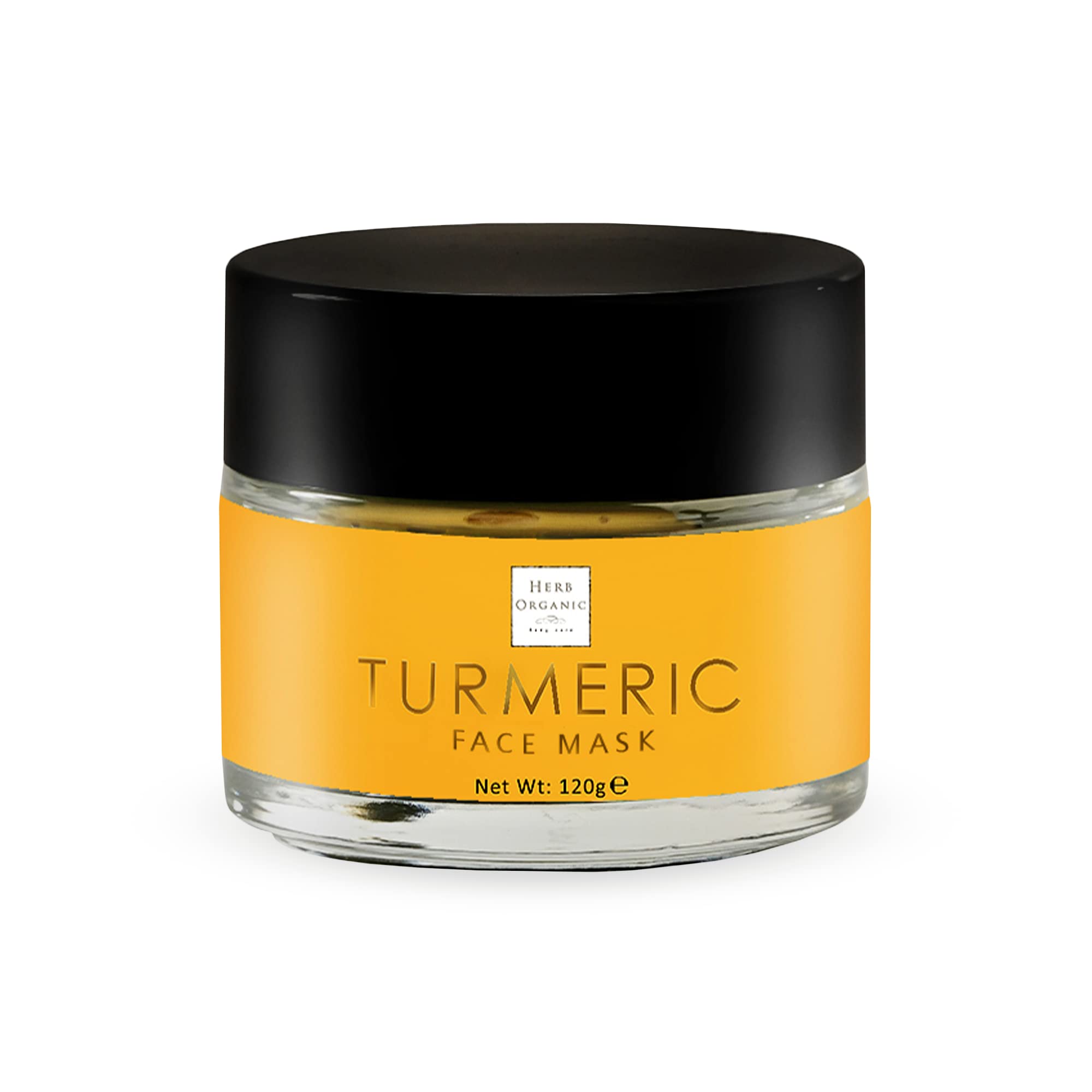 HERBORGANICTurmeric Clay Mask - Natural Hydrating Peel Off Face Masks for Women - Effective Blackhead Remover, Facial Cleansing, Acne Treatment, Dark Spot Detox Solution