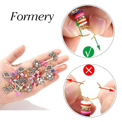 Miniatura 7 de Formery Joyería de mariposa para mujer diseño de locos de flores doradas con diamantes de imitación de vinilo Heishi cuentas de disco trenzado