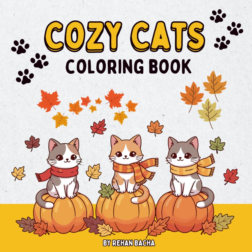 Cozy Cat Coloring Book for Adults & Teens | 50 Bold, Easy, and Relaxing Cat Designs for Stress Relief, Mindfulness, and Creative Fun