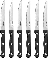 Cuisinart C77TR-6PSK 6-Piece Steak Knife Set - High-Carbon Stainless Steel Blades, Forged Bolster, Lightweight & Durable, Black