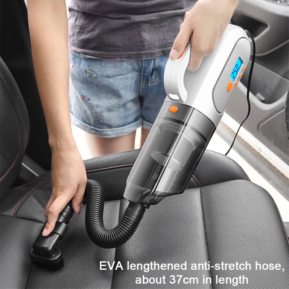 12V Handheld sin Cuerda Aspiradora 4 in 1 Digital Display Car Vacuum Cleaner Potente succión al vacío húmedo/seco de Auto Inicio