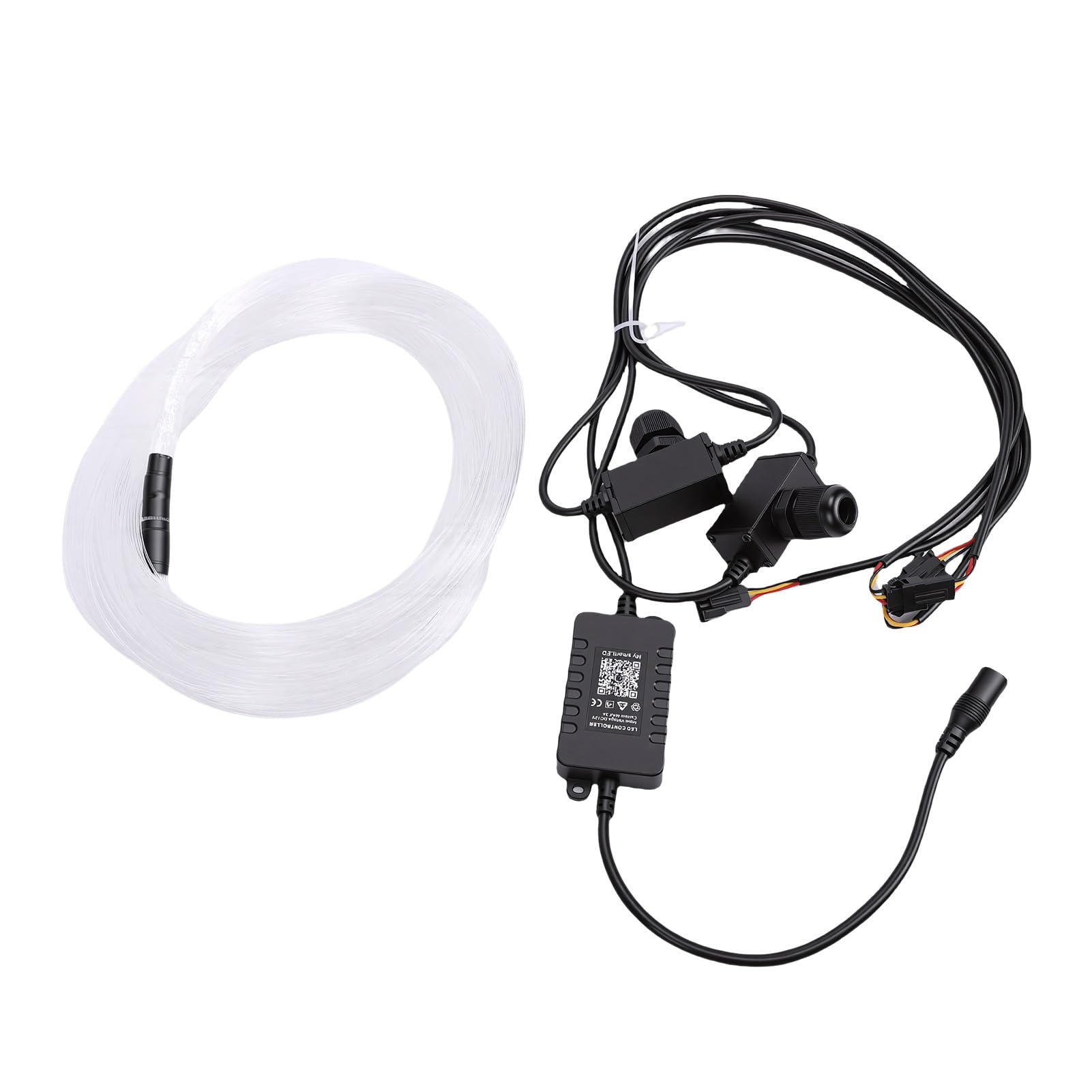 FTVOGUE Zestaw świateł światłowodowych 100 szt. 0,75 Mm 2 M RGBW Pilot Aplikacja Bluetooth Tryb Dźwięku dla Samochodu Sufit w Domu Gwiazda Wystrój Nieba