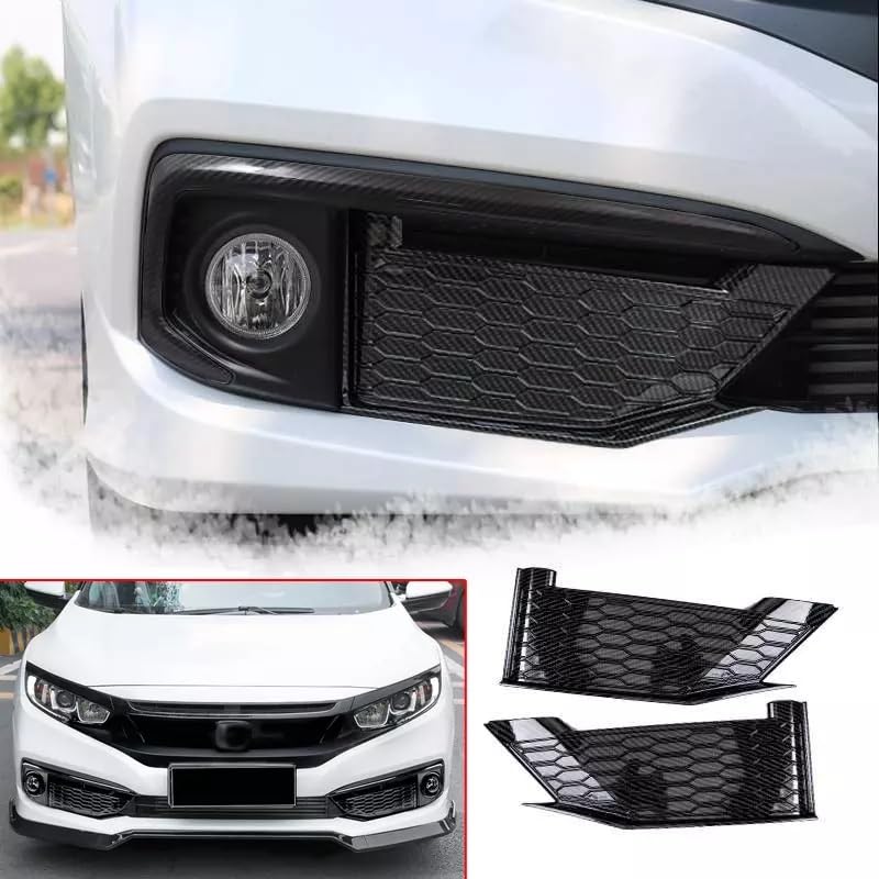Image of ABS Carbon Fiber Front Fog Lamp Panel Cover, Fits For 10th Honda Civic 2016-2021, 75012-F