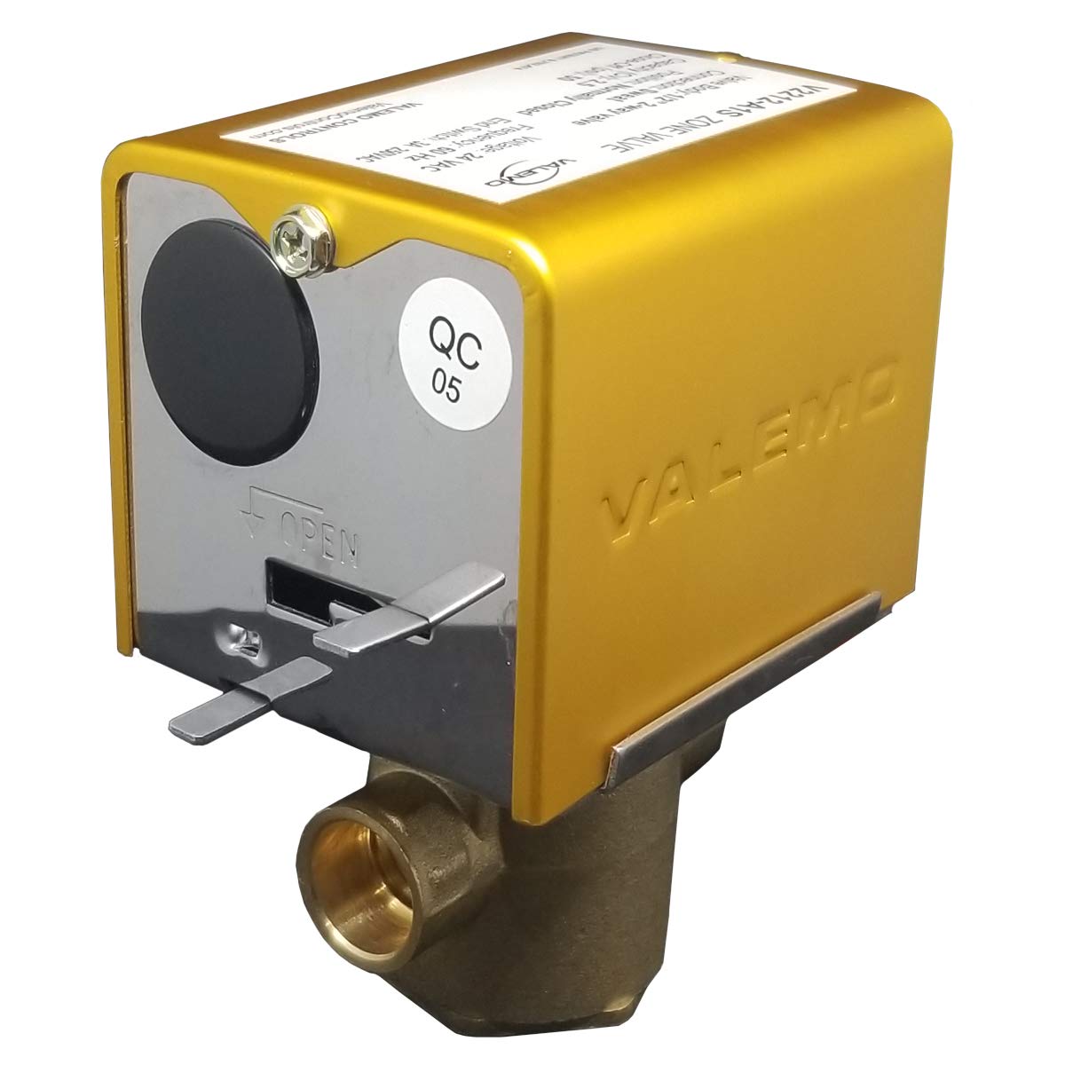 ValemoV2212-A1S Motorized Zone Valve, 2-way, 1/2"Sweat, Normally Closed, 24 VAC with optional End Switch