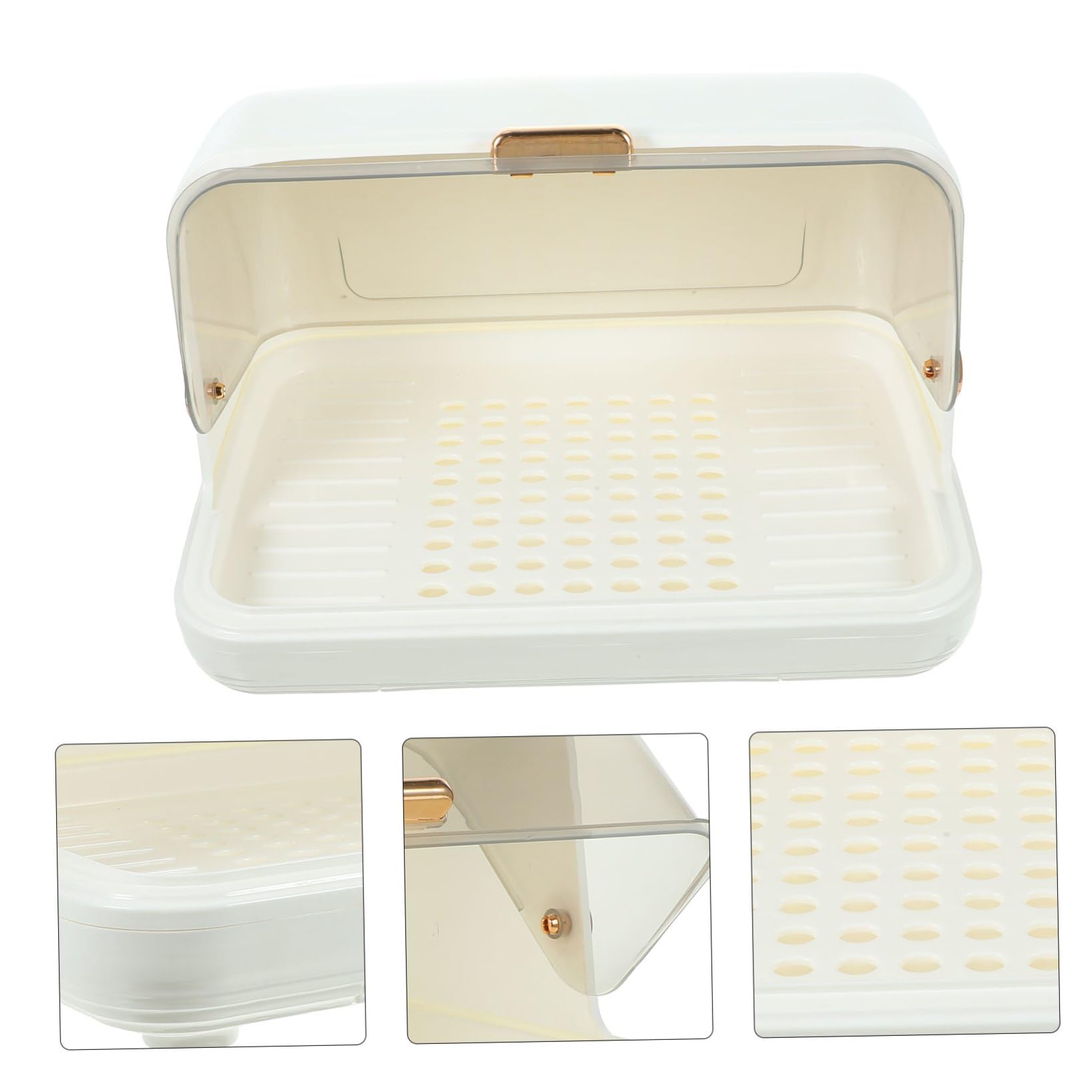Hemobllo Portabiberon con Coperchio e Vassoio Raccogligoccia Scolabiberon Multiuso in PP Organizer da Cucina per Bottiglie e Bicchieri Contenitore Asciugatura Igienico e Compatto Bianco