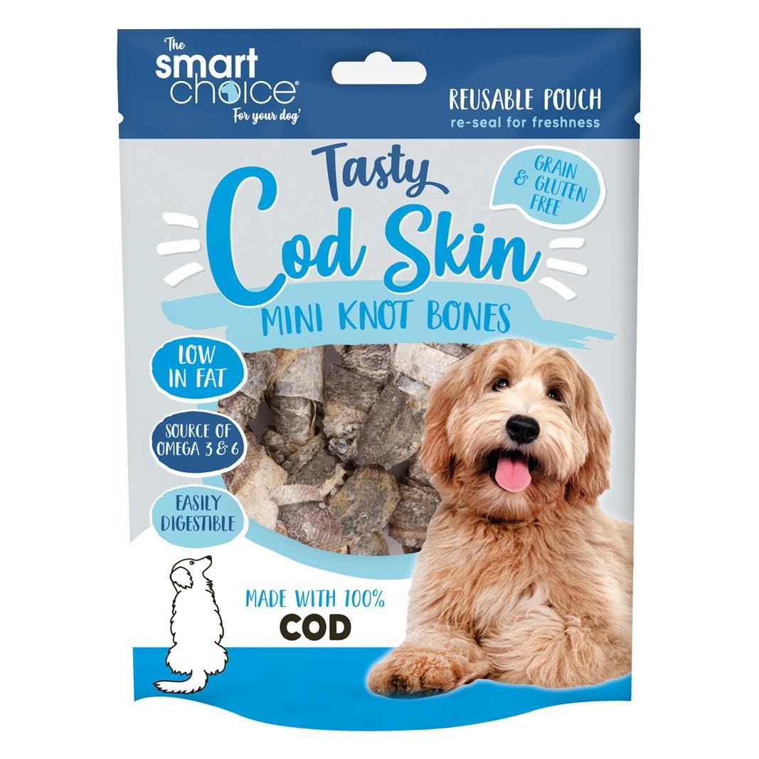 Cod Skin Mini Knot Bones Pet Treats Omega 3 Dog Puppy Reward Snack Low Fat Easily Digestible