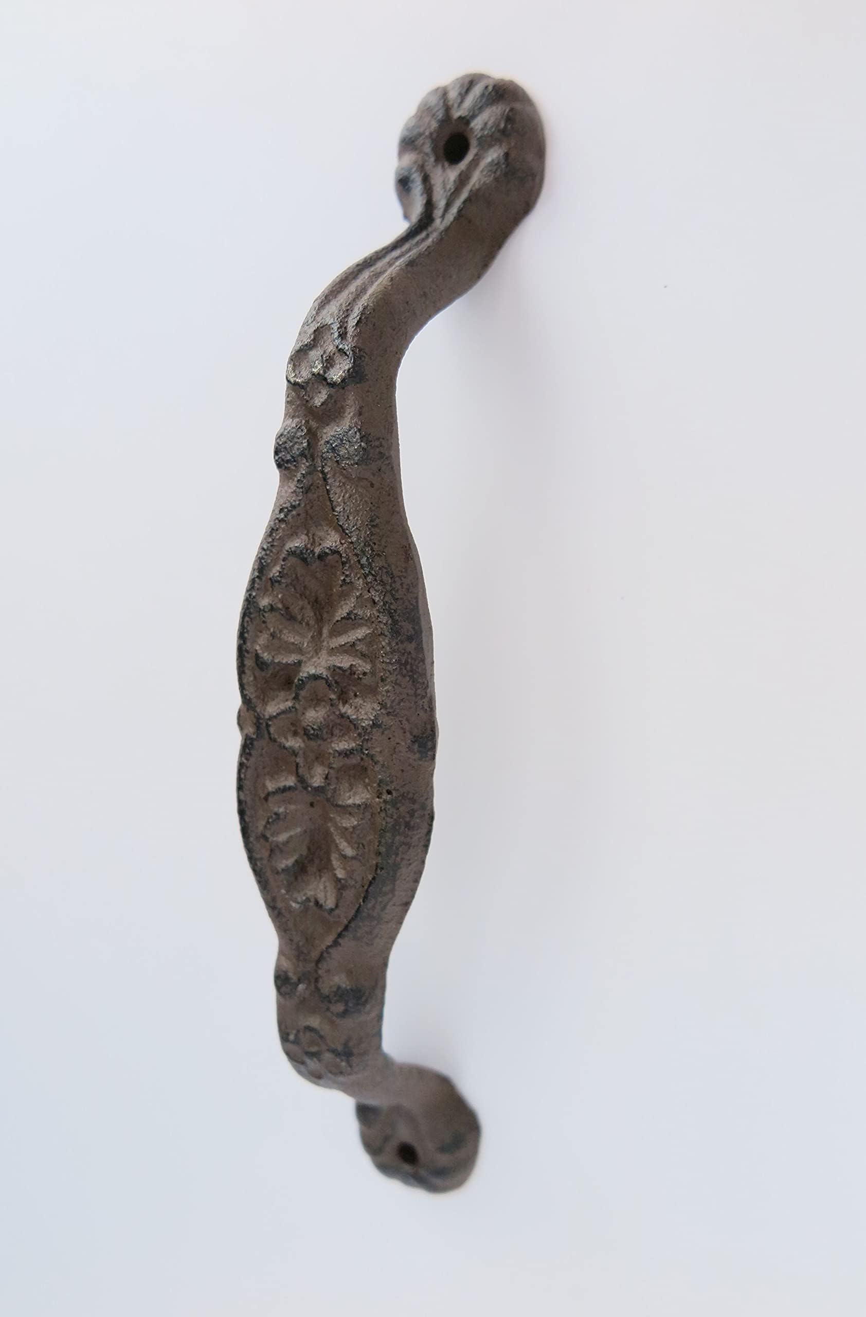 Clever-Deko Large Antique Door Handle Medieval Antique Cast Iron Youth Style Green Time Old Furniture Handle Cabinet Handle Sliding Door Brown Drawer Handle Chest Handle Window Handle