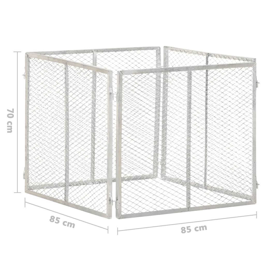 vidaXL Compostador de Jardín Reciclado Compost Rápido Cocina Patio Terraza Balcón Contenedor Compostaje Producción Humus Hierro Galvanizado 85x85x70cm