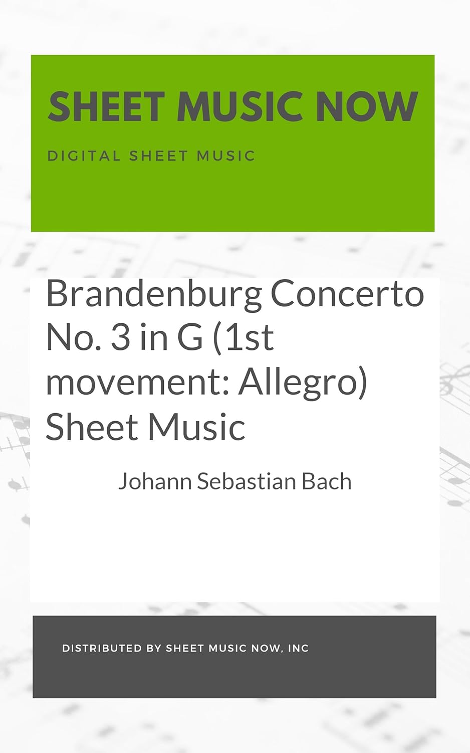 Brandenburg Concerto No. 3 in G (1st movement: Allegro) Sheet Music      Kindle Edition