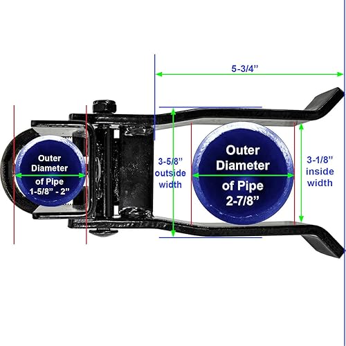 Miniatura 10 de 2-38" Brazo fuerte solo puerta pestillo (negro)