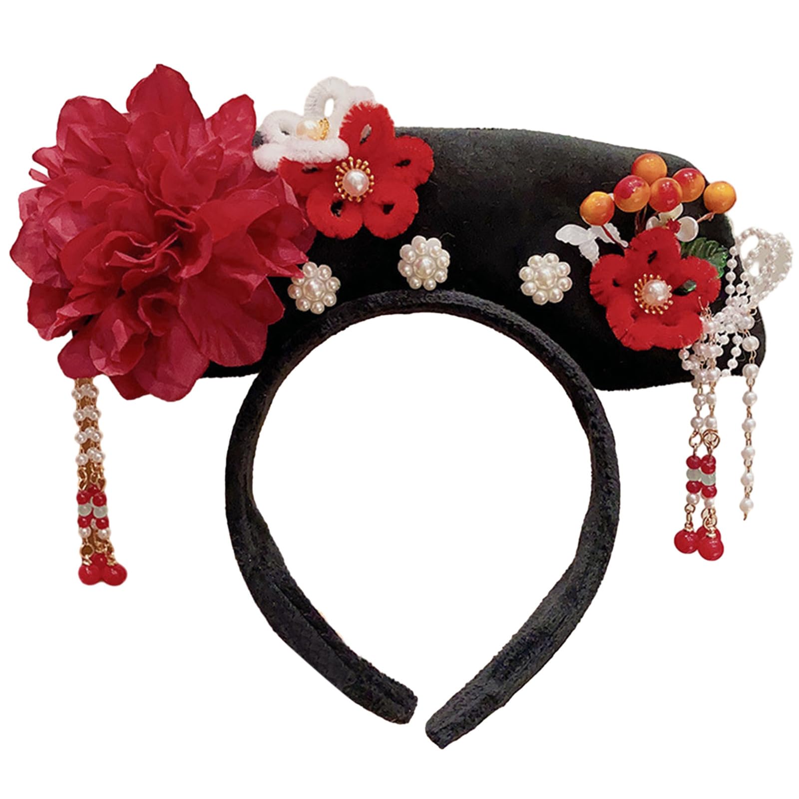 Fentency Chinese Princess Hairbands Traditional Headbands Princess Headpiece Costume Chinese Princess Qitou with Flower