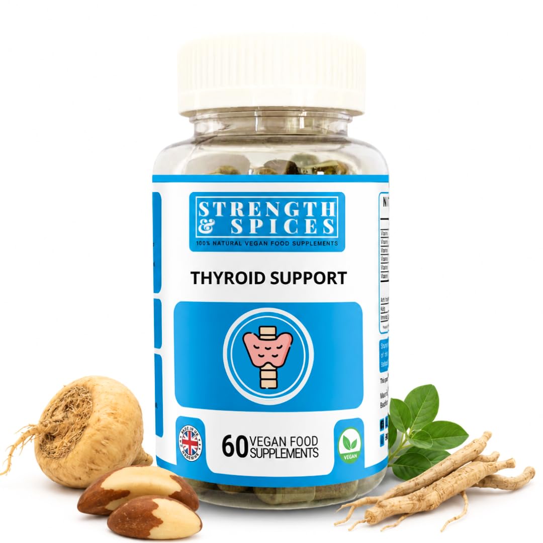 Strength & Spices - Thyroid Support, Iodine Supplement with Maca Root, Sea Kelp, Brazil Nuts and Ashwagandha, 60 Capsules