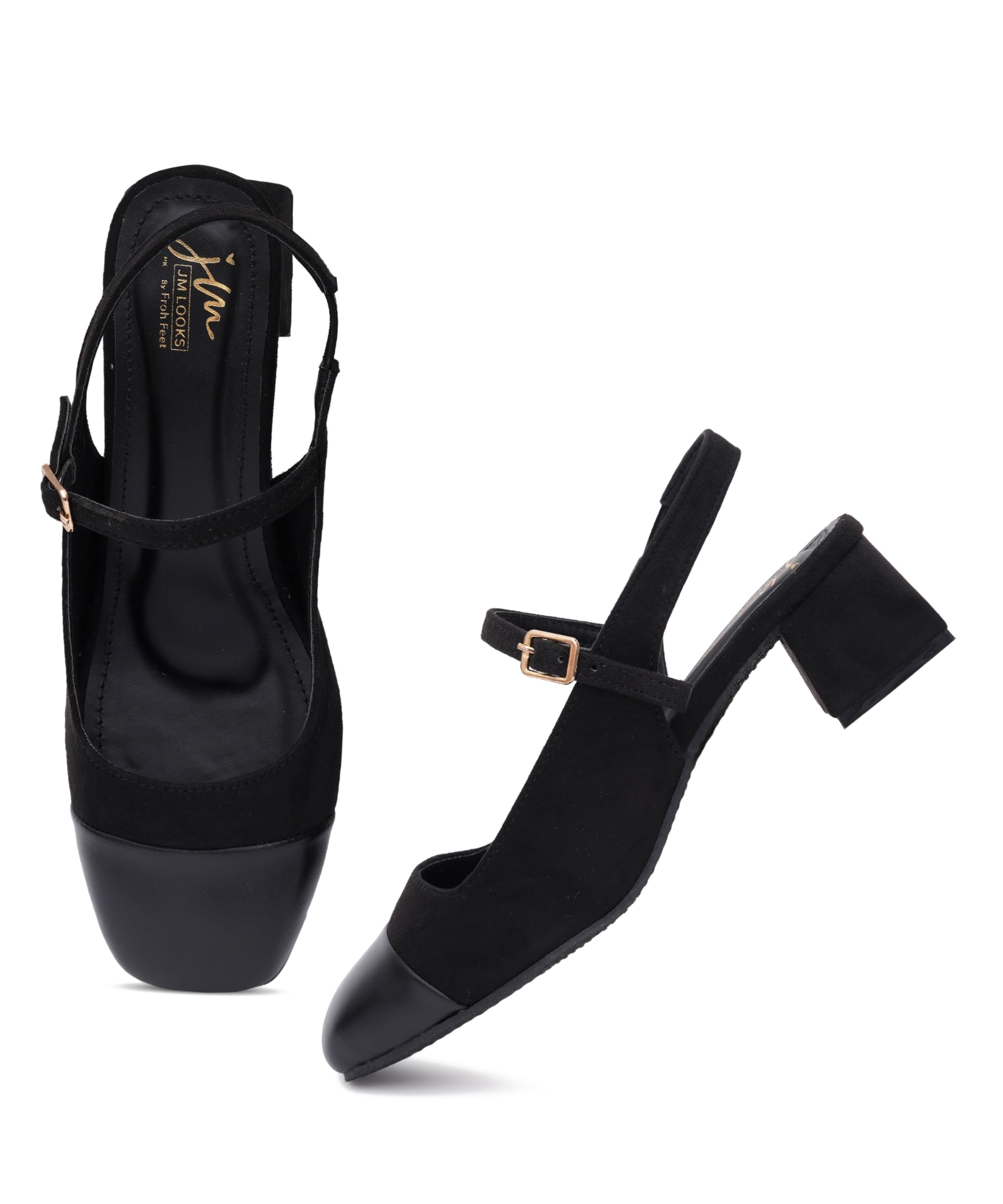 jm looks Women’s Classic Block Heel Pumps with Contrast Cap Toe and Elegant Mary Jane Adjustable Strap-picture-32