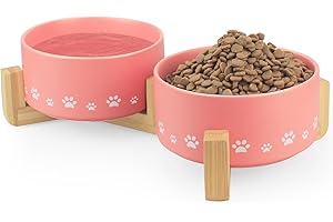 Ptlom Small Dog Food and Water Bowl Set