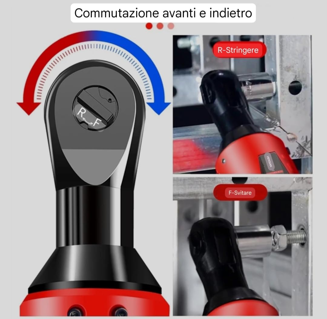 Chiave a cricchetto elettrica a batteria estesa 3/8" da 16,8 V, chiave a cricchetto elettrica da 55nm 400 giri/min